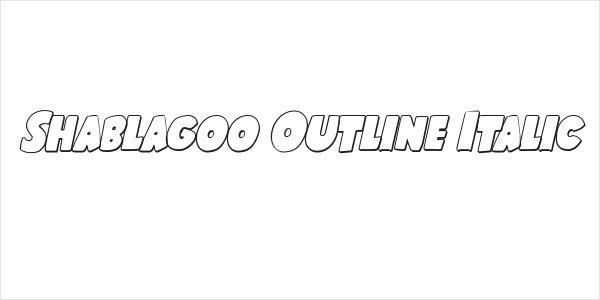 Shablagoo Outline Italic Logo