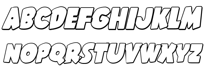 Shablagoo Outline Italic Font LOWERCASE