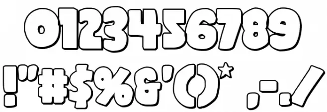 Shablagoo Outline Font OTHER CHARS