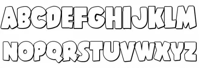 Shablagoo Outline 字体 大写