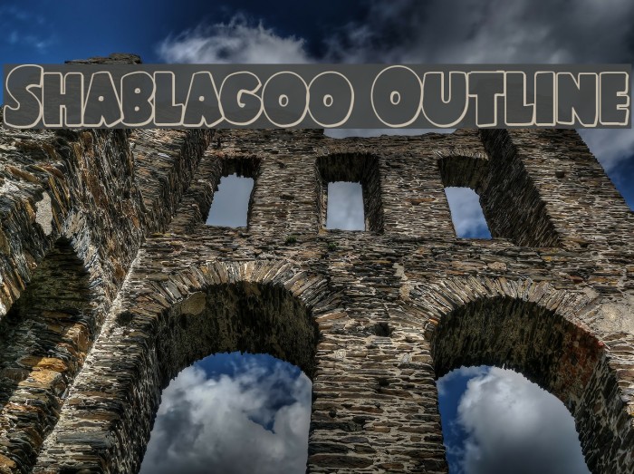 Shablagoo Outline Font examples