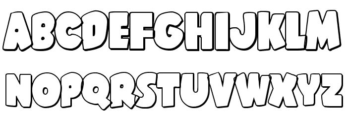 Shablagoo Outline Font LOWERCASE