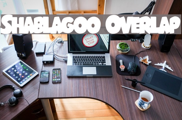 Shablagoo Overlap Font examples