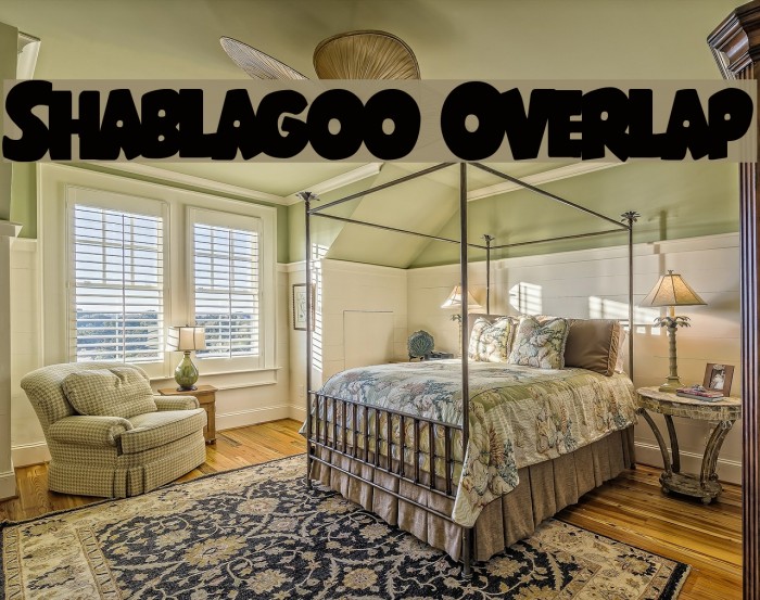 Shablagoo Overlap Font examples