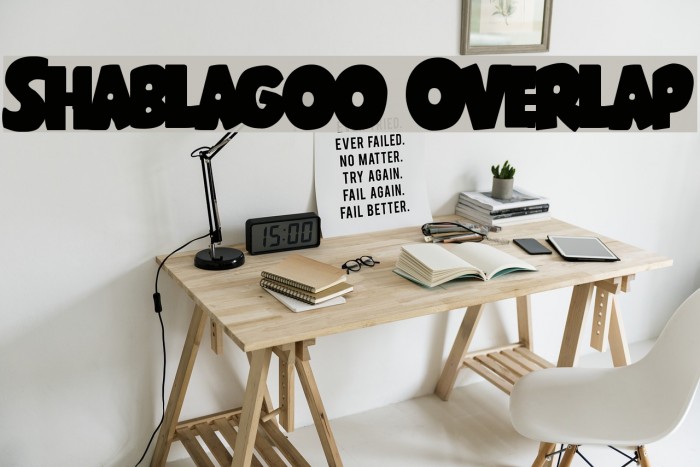 Shablagoo Overlap Font examples