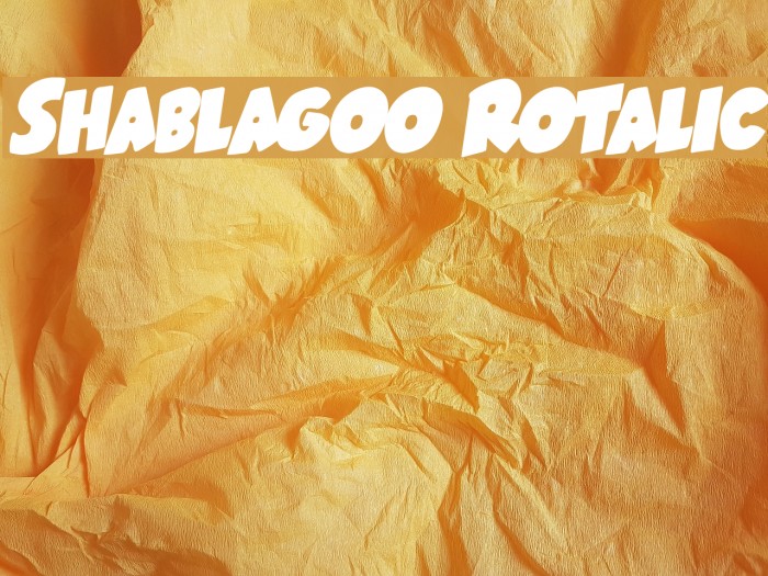 Shablagoo Rotalic Font examples