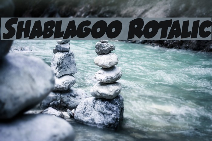 Shablagoo Rotalic Font examples