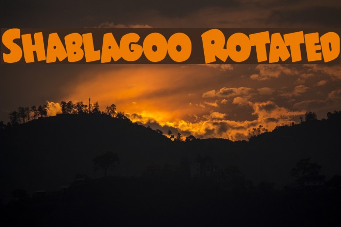 Shablagoo Rotated Font examples