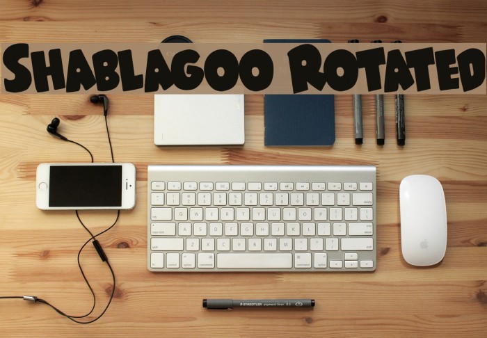 Shablagoo Rotated Font examples
