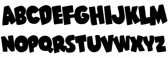 Shablagoo Rotated Font LOWERCASE