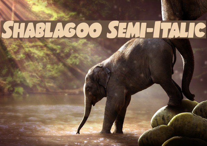 Shablagoo Semi-Italic Font examples
