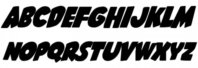 Shablagoo Super-Italic फ़ॉन्ट अपरकेस