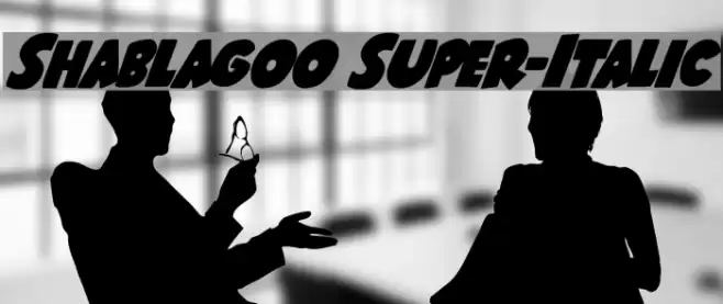 Shablagoo Super-Italic Font examples
