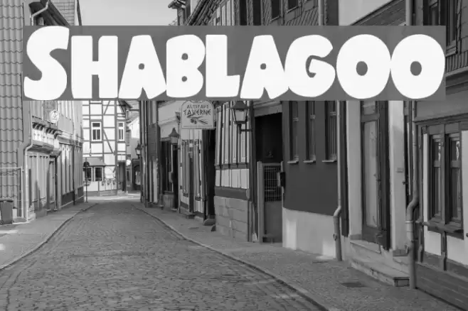 Shablagoo Font examples