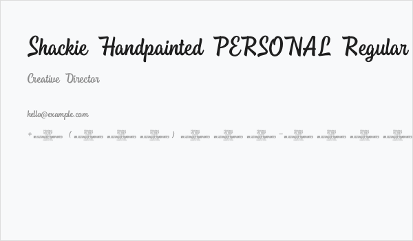 Shackie Handpainted PERSONAL Regular Business Card