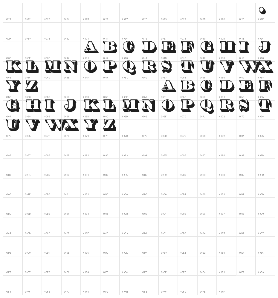 Shadded tfb Character Map