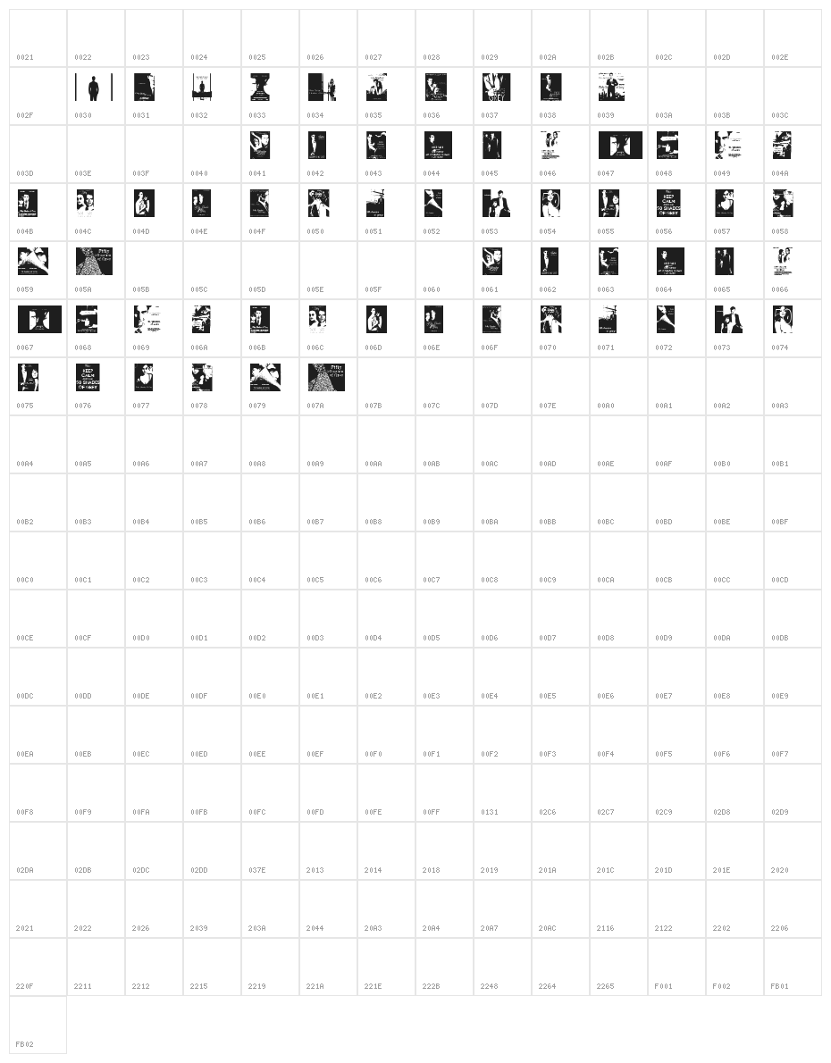 Shades of Grey Character Map