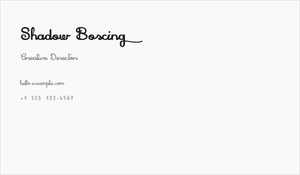 Shadow Boxing Business Card