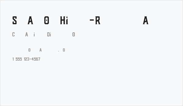 ShadowHill-Regular Business Card