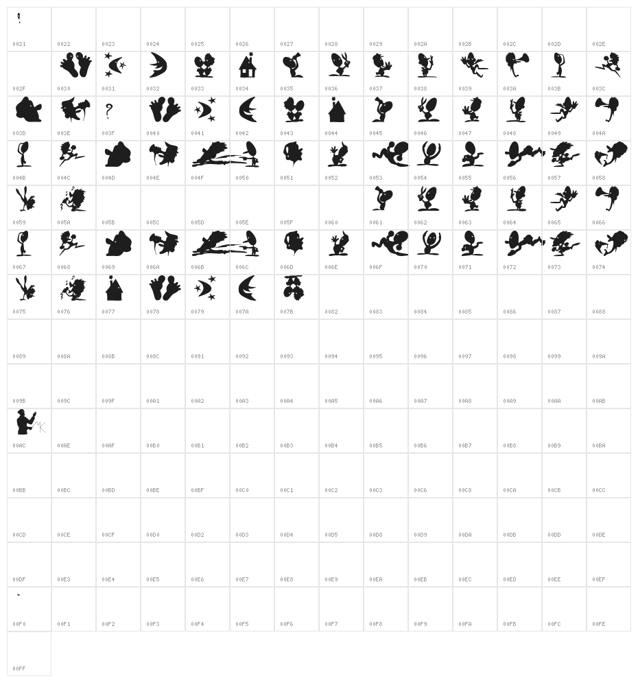 ShadowPlaying Character Map