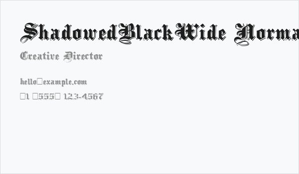 ShadowedBlackWide Normal Business Card