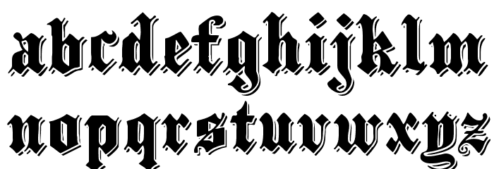 ShadowedBlackWide Normal Font LOWERCASE