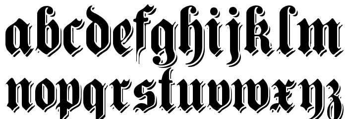 ShadowedGermanica Font LOWERCASE