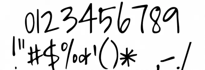 Shadows Into Light Font OTHER CHARS
