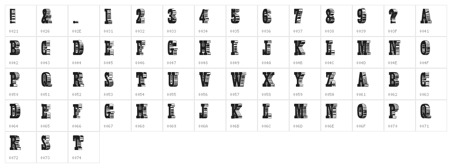Shady Characters Medium Character Map