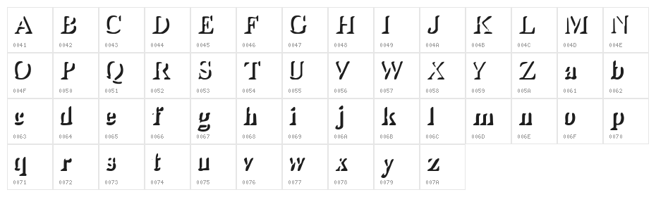Shady Lady Character Map