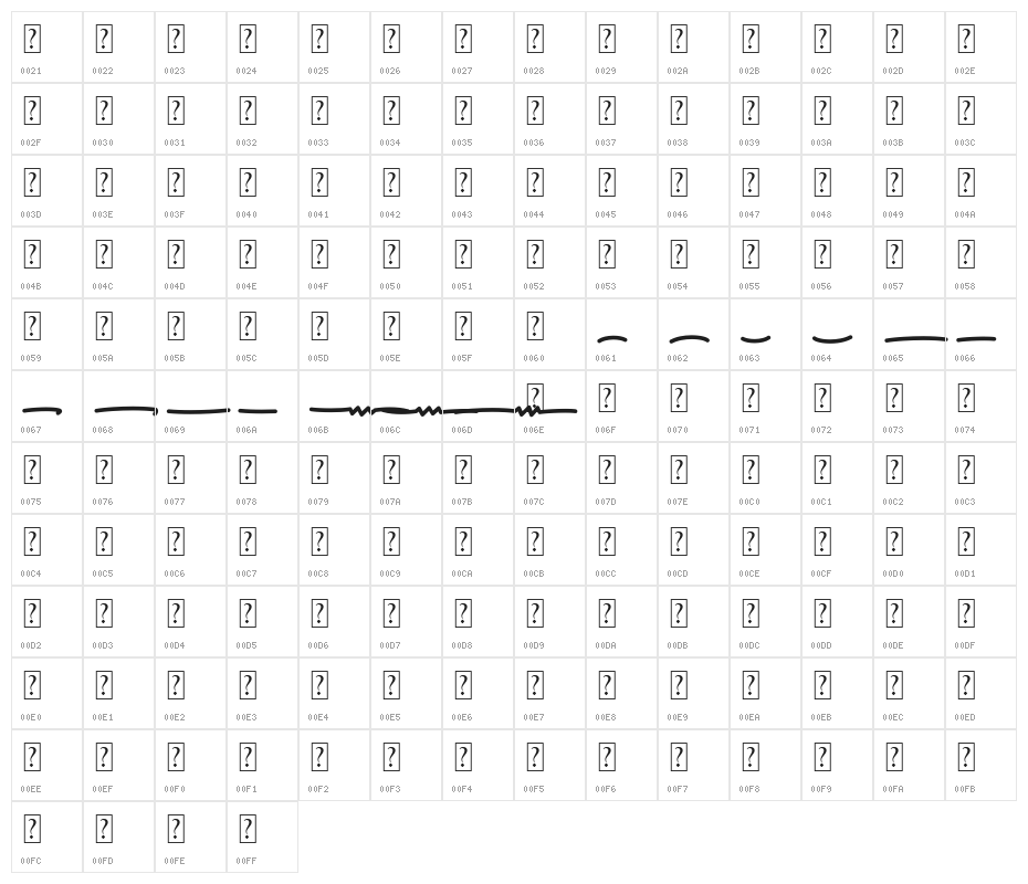 Shaeila Maker Swash Character Map