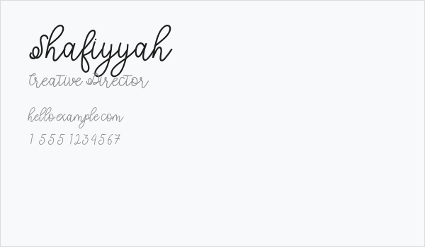 Shafiyyah Business Card
