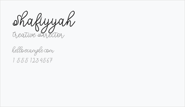 Shafiyyah Business Card
