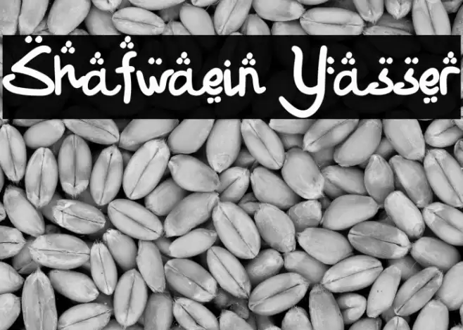 Shafwaein Yasser Caratteri examples