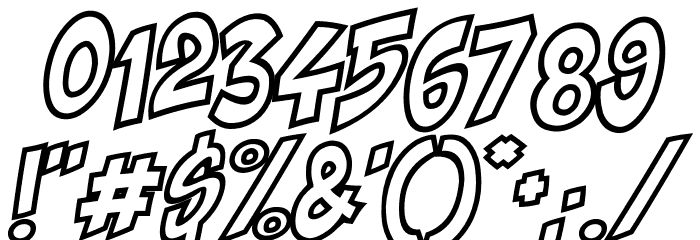 Shaka Pow Hollow Font OTHER CHARS