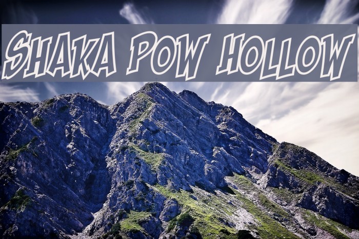 Shaka Pow Hollow Font examples