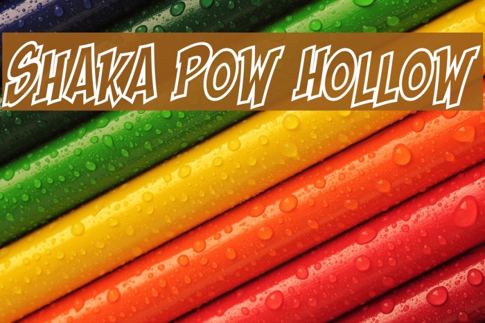 Shaka Pow Hollow Font examples