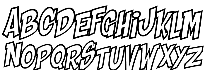 Shaka Pow Hollow Font LOWERCASE