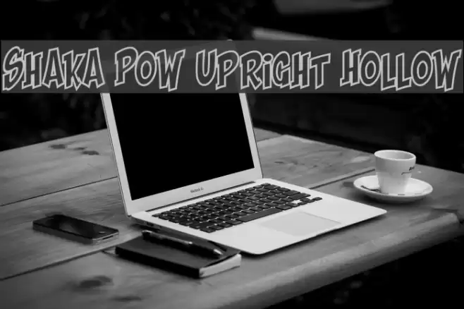 Shaka Pow Upright Hollow Font examples
