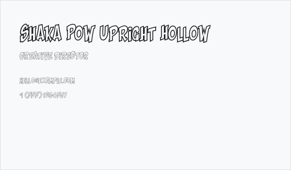 Shaka Pow Upright Hollow Business Card