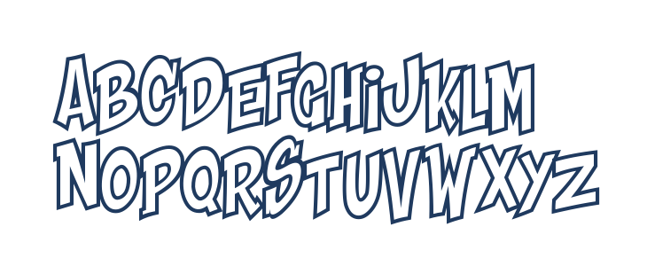 Shaka Pow Upright Hollow Lowercase