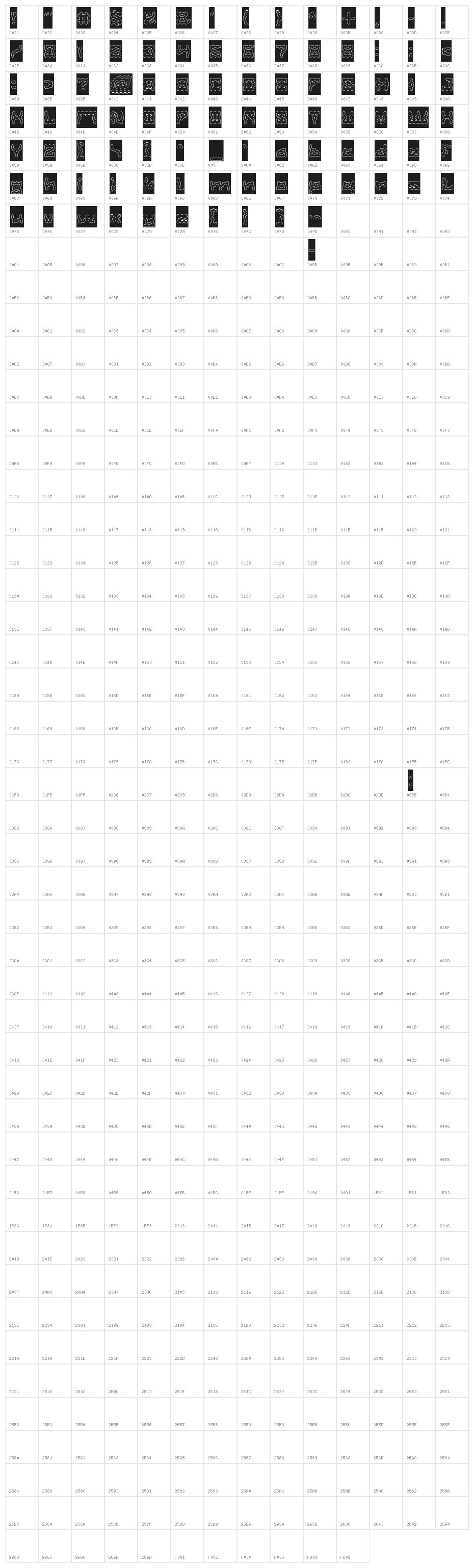 Shake It Off-Hollow-Inverse Character Map