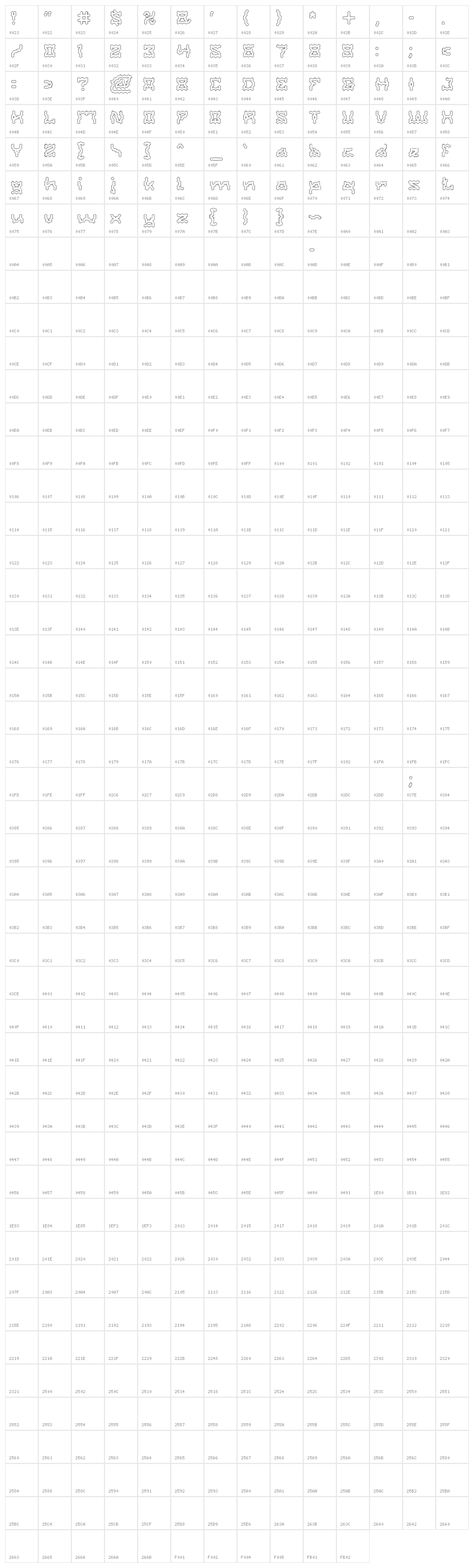 Shake It Off-Hollow Character Map