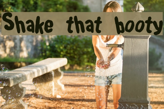 Shake that booty Font examples