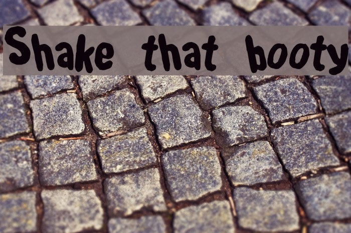 Shake that booty Font examples