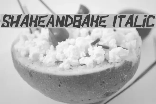 ShakeAndBake Italic Font examples