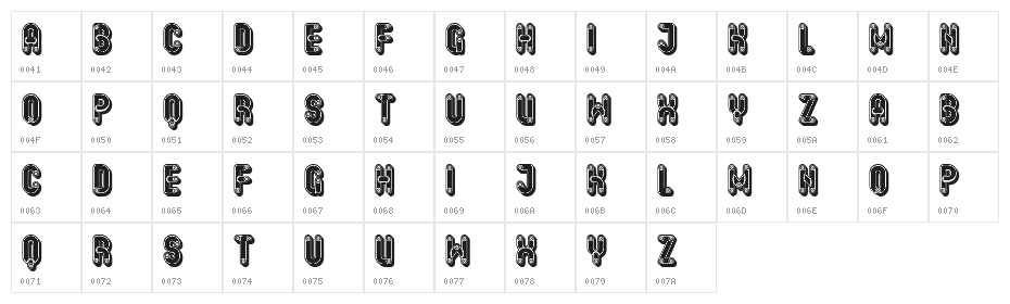 Shakers Regular Character Map
