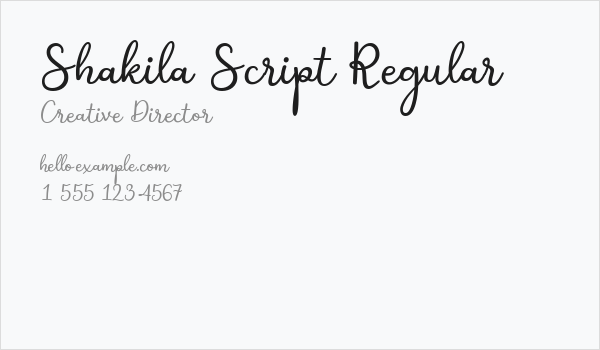 Shakila Script Regular Business Card