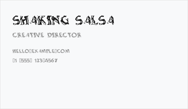 Shaking Salsa Business Card