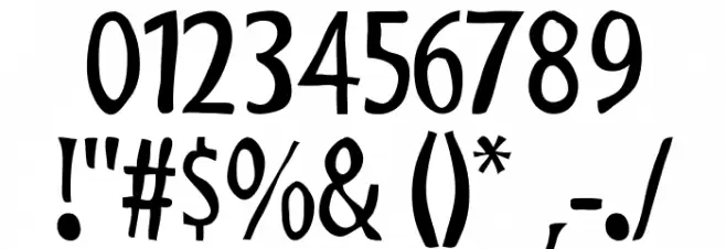 ShakyHandSomeComic Font OTHER CHARS